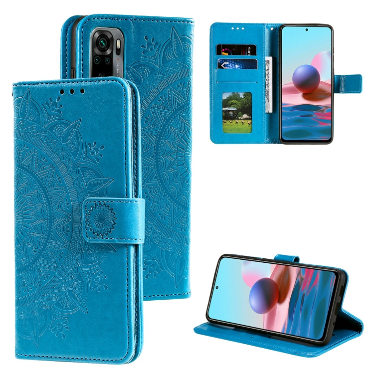 For Xiaomi Redmi Note 10 5G Totem Flower Embossed Horizontal Flip TPU + PU Leather Case with Holder & Card Slots & Wallet