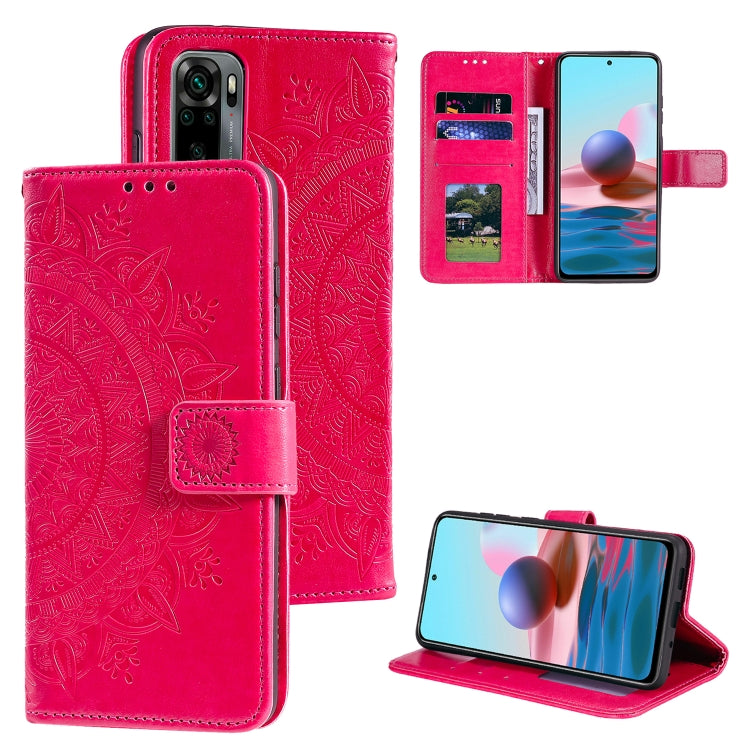 For Xiaomi Redmi Note 10 5G Totem Flower Embossed Horizontal Flip TPU + PU Leather Case with Holder & Card Slots & Wallet