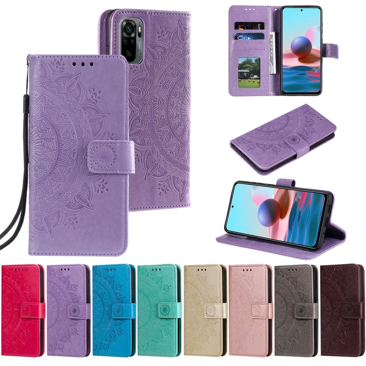 For Xiaomi Redmi Note 10 5G Totem Flower Embossed Horizontal Flip TPU + PU Leather Case with Holder & Card Slots & Wallet