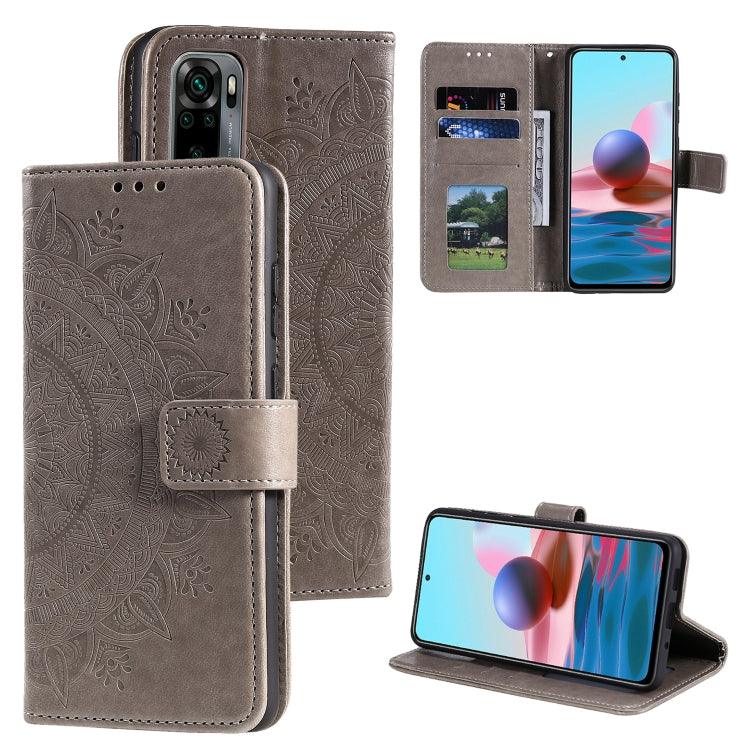 For Xiaomi Redmi Note 10 5G Totem Flower Embossed Horizontal Flip TPU + PU Leather Case with Holder & Card Slots & Wallet