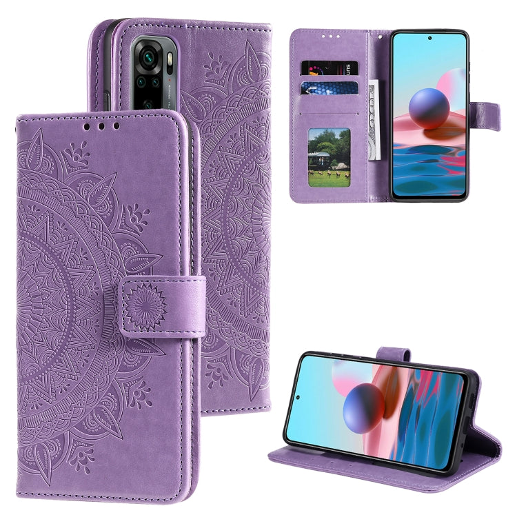 For Xiaomi Redmi Note 10 5G Totem Flower Embossed Horizontal Flip TPU + PU Leather Case with Holder & Card Slots & Wallet