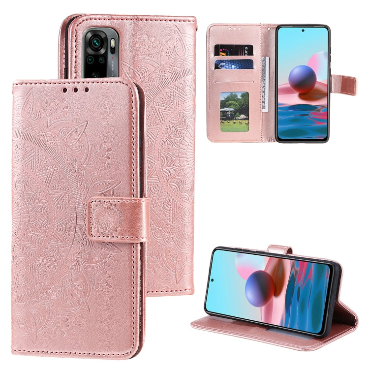 For Xiaomi Redmi Note 10 5G Totem Flower Embossed Horizontal Flip TPU + PU Leather Case with Holder & Card Slots & Wallet