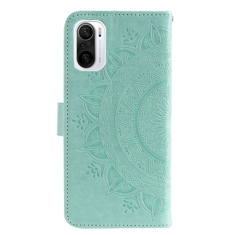For Xiaomi Redmi K40 Totem Flower Embossed Horizontal Flip TPU + PU Leather Case with Holder & Card Slots & Wallet