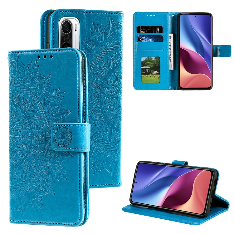 For Xiaomi Redmi K40 Totem Flower Embossed Horizontal Flip TPU + PU Leather Case with Holder & Card Slots & Wallet