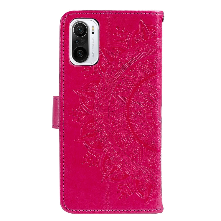 For Xiaomi Redmi K40 Totem Flower Embossed Horizontal Flip TPU + PU Leather Case with Holder & Card Slots & Wallet