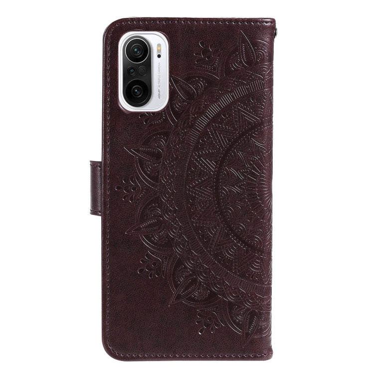 For Xiaomi Redmi K40 Totem Flower Embossed Horizontal Flip TPU + PU Leather Case with Holder & Card Slots & Wallet