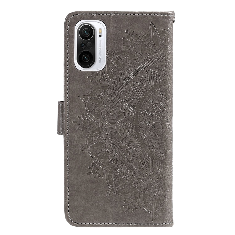 For Xiaomi Redmi K40 Totem Flower Embossed Horizontal Flip TPU + PU Leather Case with Holder & Card Slots & Wallet