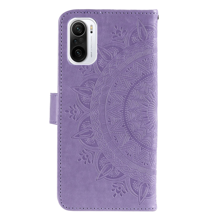 For Xiaomi Redmi K40 Totem Flower Embossed Horizontal Flip TPU + PU Leather Case with Holder & Card Slots & Wallet