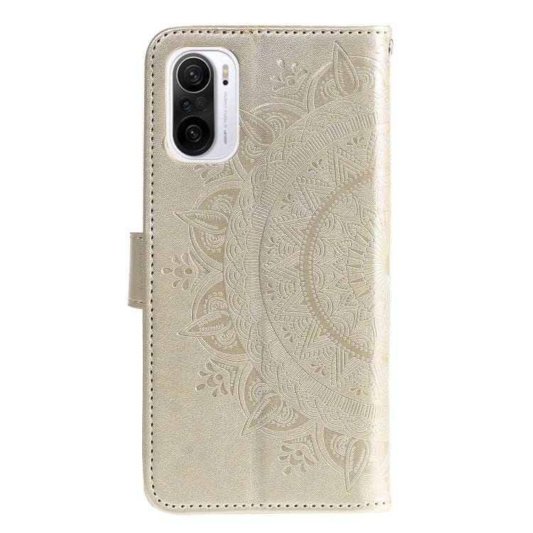 For Xiaomi Redmi K40 Totem Flower Embossed Horizontal Flip TPU + PU Leather Case with Holder & Card Slots & Wallet