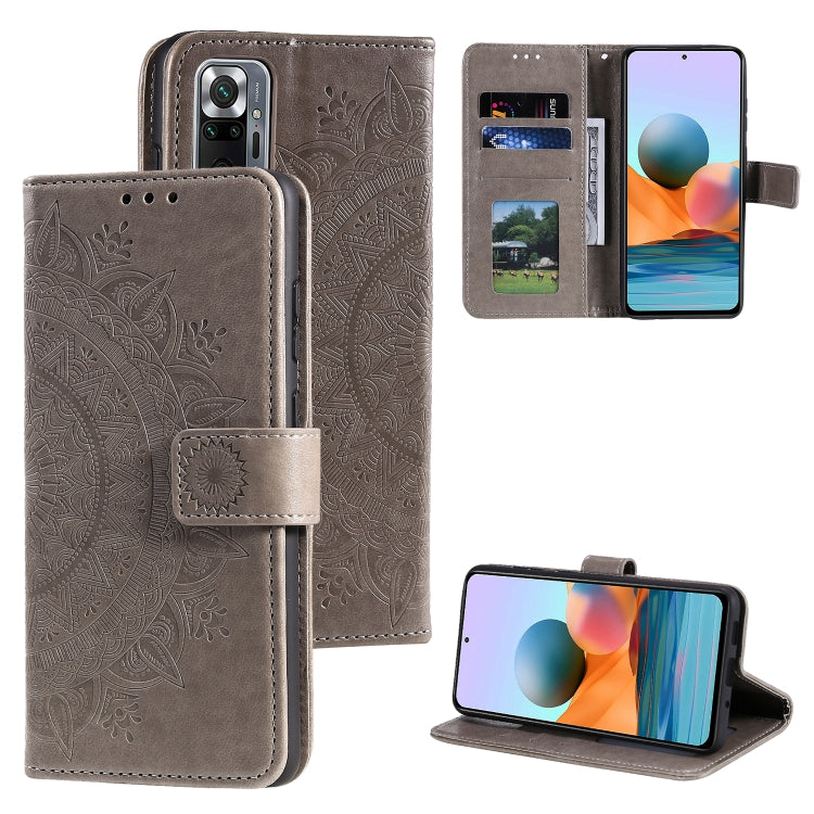 For Xiaomi Redmi Note 10 Pro Max Totem Flower Embossed Horizontal Flip TPU + PU Leather Case with Holder & Card Slots & Wallet