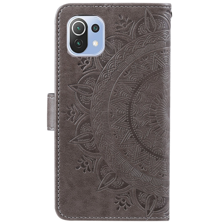 For Xiaomi Mi 11 Lite Totem Flower Embossed Horizontal Flip TPU + PU Leather Case with Holder & Card Slots & Wallet