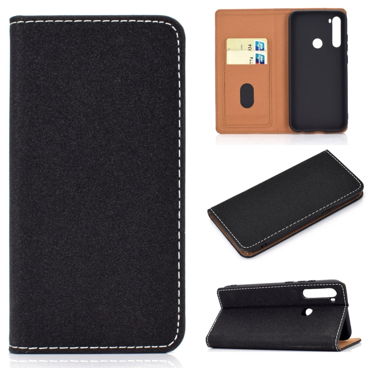 For Xiaomi Redmi Note 8 Solid Color Magnetic Horizontal Flip Leather Case with Card Slot & Holder
