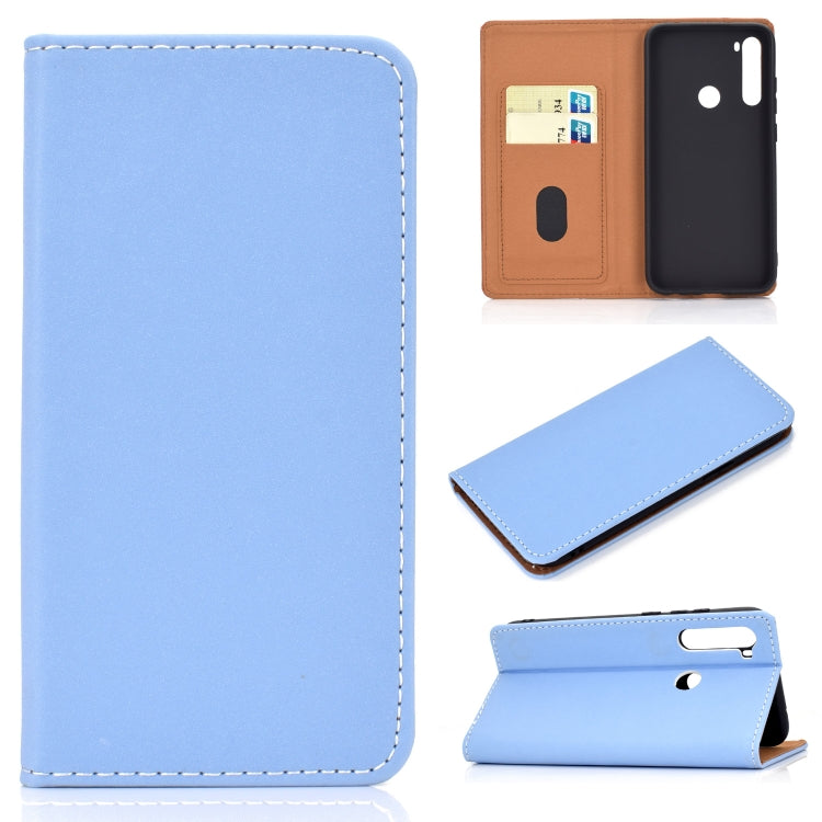 For Xiaomi Redmi Note 8 Solid Color Magnetic Horizontal Flip Leather Case with Card Slot & Holder