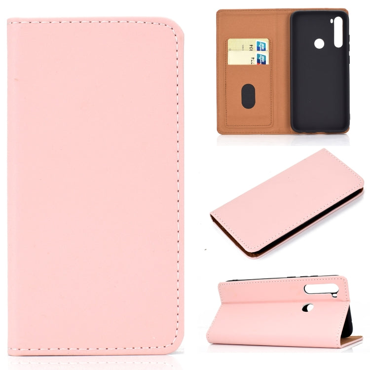 For Xiaomi Redmi Note 8 Solid Color Magnetic Horizontal Flip Leather Case with Card Slot & Holder