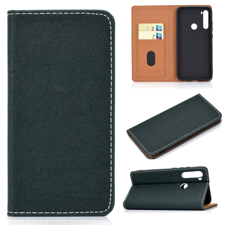 For Xiaomi Redmi Note 8 Solid Color Magnetic Horizontal Flip Leather Case with Card Slot & Holder