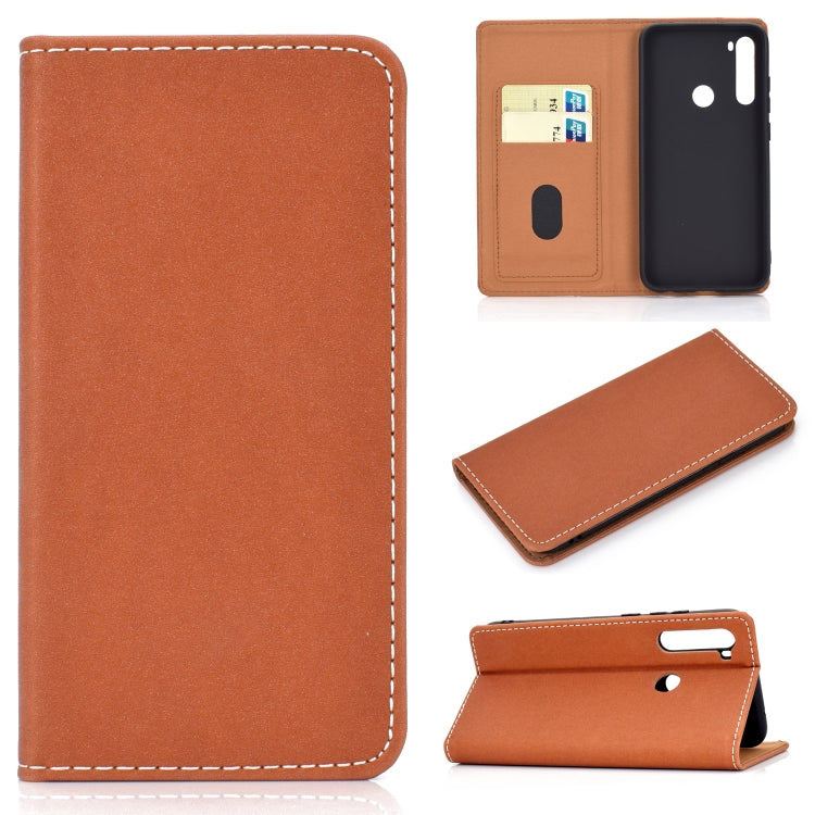 For Xiaomi Redmi Note 8 Solid Color Magnetic Horizontal Flip Leather Case with Card Slot & Holder