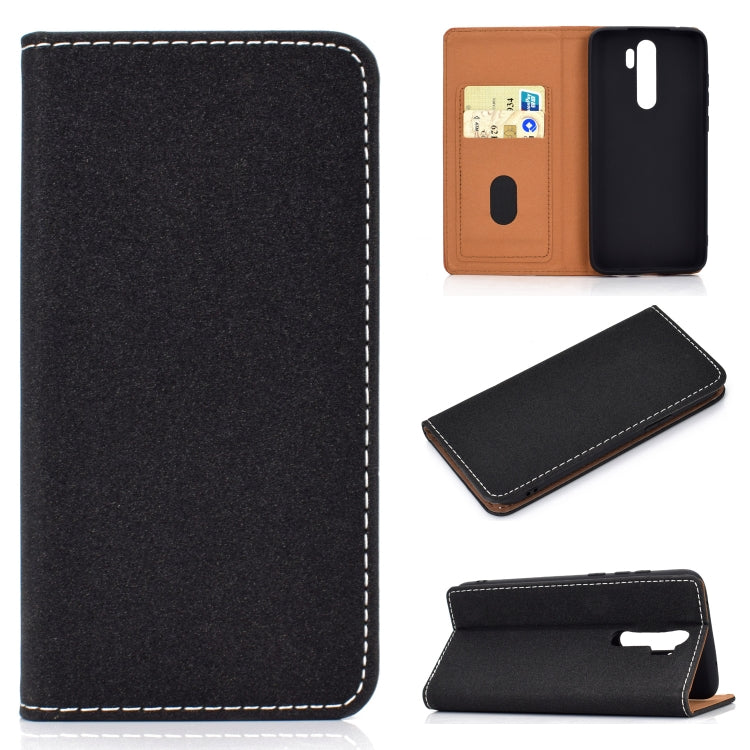 For Xiaomi Redmi Note 8 Pro Solid Color Magnetic Horizontal Flip Leather Case with Card Slot & Holder