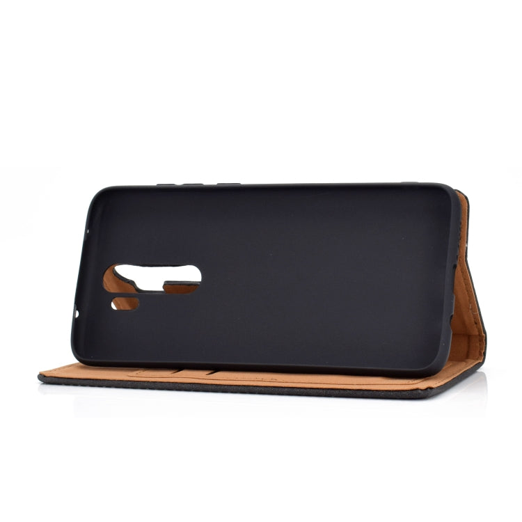 For Xiaomi Redmi Note 8 Pro Solid Color Magnetic Horizontal Flip Leather Case with Card Slot & Holder