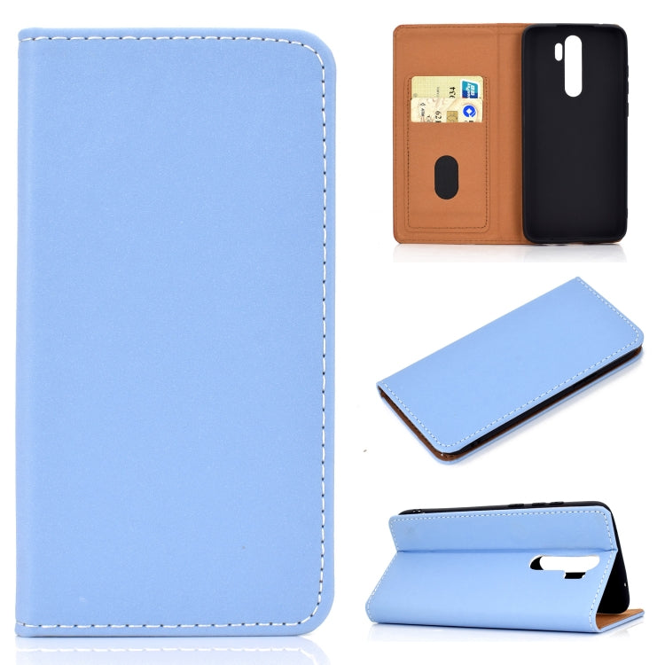 For Xiaomi Redmi Note 8 Pro Solid Color Magnetic Horizontal Flip Leather Case with Card Slot & Holder