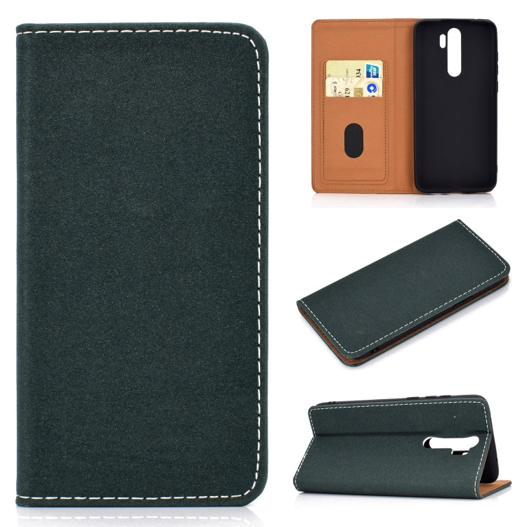 For Xiaomi Redmi Note 8 Pro Solid Color Magnetic Horizontal Flip Leather Case with Card Slot & Holder