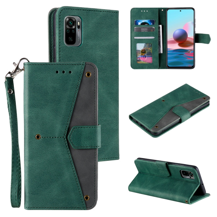 For Xiaomi Redmi Note 10 5G Stitching Calf Texture Horizontal Flip Leather Case with Holder & Card Slots & Wallet