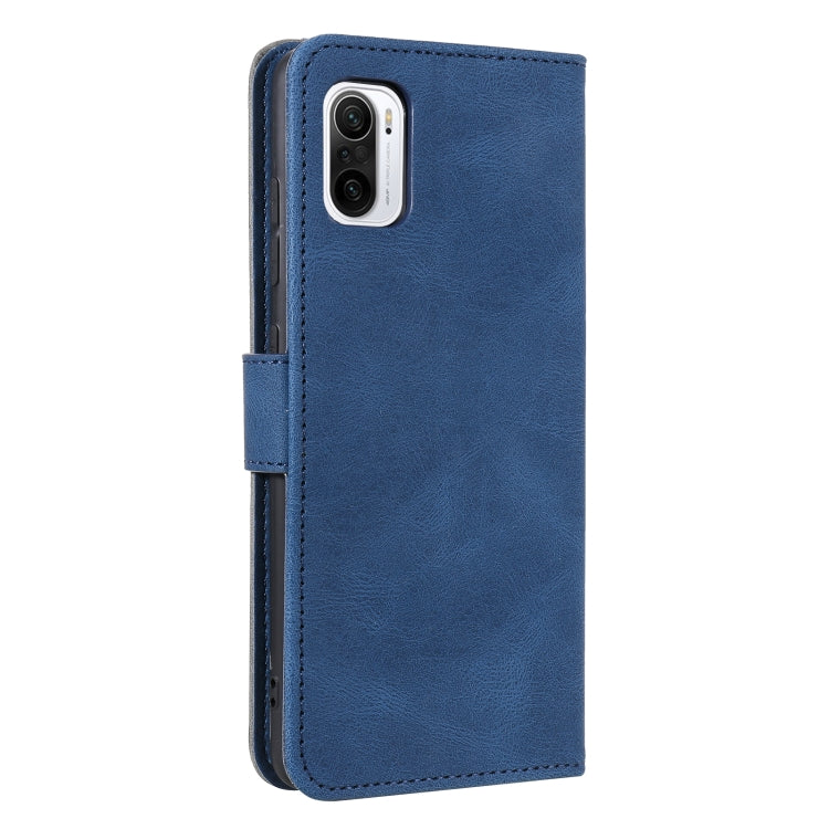 For Xiaomi Redmi K40 Stitching Calf Texture Horizontal Flip Leather Case with Holder & Card Slots & Wallet
