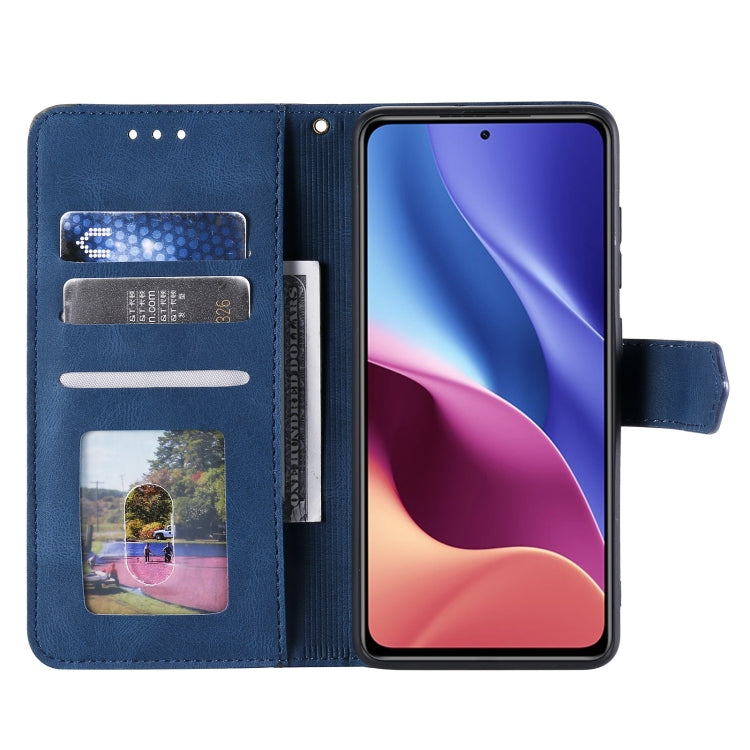 For Xiaomi Redmi K40 Stitching Calf Texture Horizontal Flip Leather Case with Holder & Card Slots & Wallet