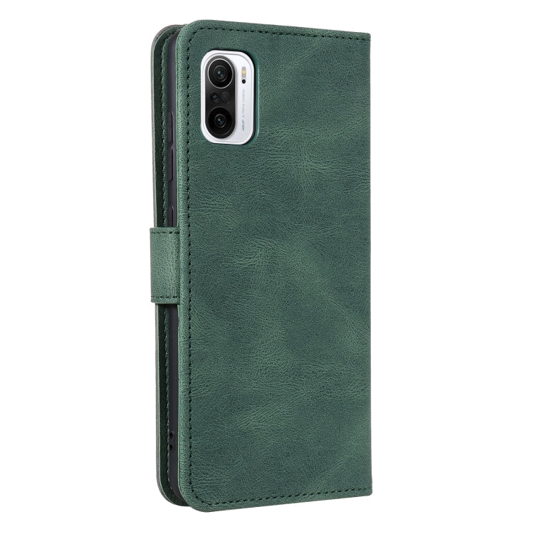 For Xiaomi Redmi K40 Stitching Calf Texture Horizontal Flip Leather Case with Holder & Card Slots & Wallet
