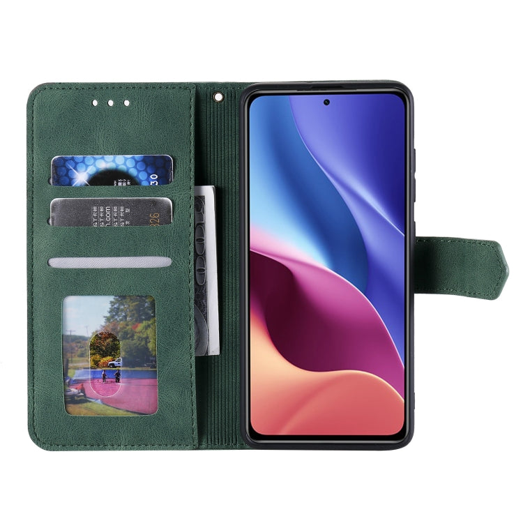 For Xiaomi Redmi K40 Stitching Calf Texture Horizontal Flip Leather Case with Holder & Card Slots & Wallet