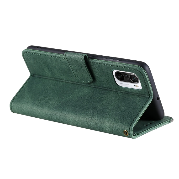 For Xiaomi Redmi K40 Stitching Calf Texture Horizontal Flip Leather Case with Holder & Card Slots & Wallet