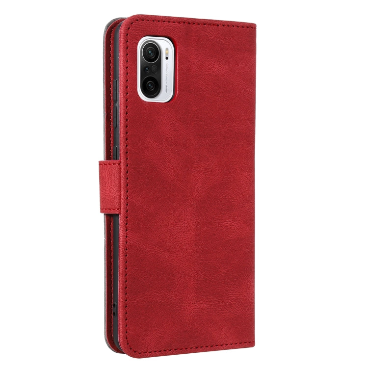 For Xiaomi Redmi K40 Stitching Calf Texture Horizontal Flip Leather Case with Holder & Card Slots & Wallet