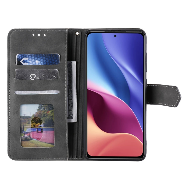 For Xiaomi Redmi K40 Stitching Calf Texture Horizontal Flip Leather Case with Holder & Card Slots & Wallet