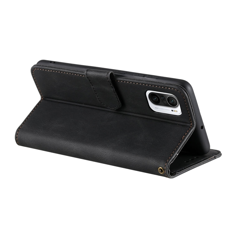 For Xiaomi Redmi K40 Stitching Calf Texture Horizontal Flip Leather Case with Holder & Card Slots & Wallet