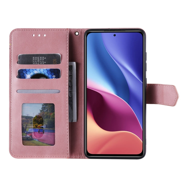 For Xiaomi Redmi K40 Stitching Calf Texture Horizontal Flip Leather Case with Holder & Card Slots & Wallet