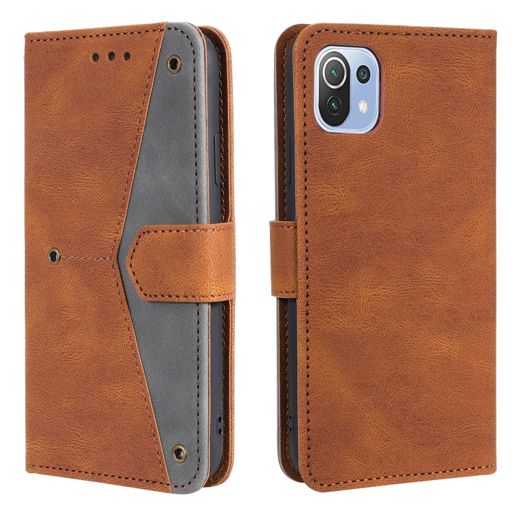 For Xiaomi Mi 11 Lite Stitching Calf Texture Horizontal Flip Leather Case with Holder & Card Slots & Wallet