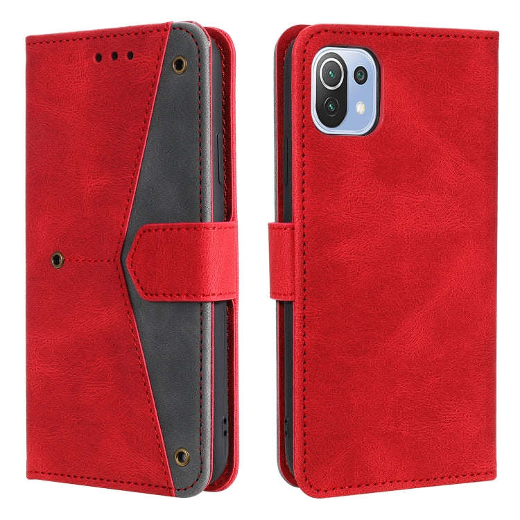 For Xiaomi Mi 11 Lite Stitching Calf Texture Horizontal Flip Leather Case with Holder & Card Slots & Wallet