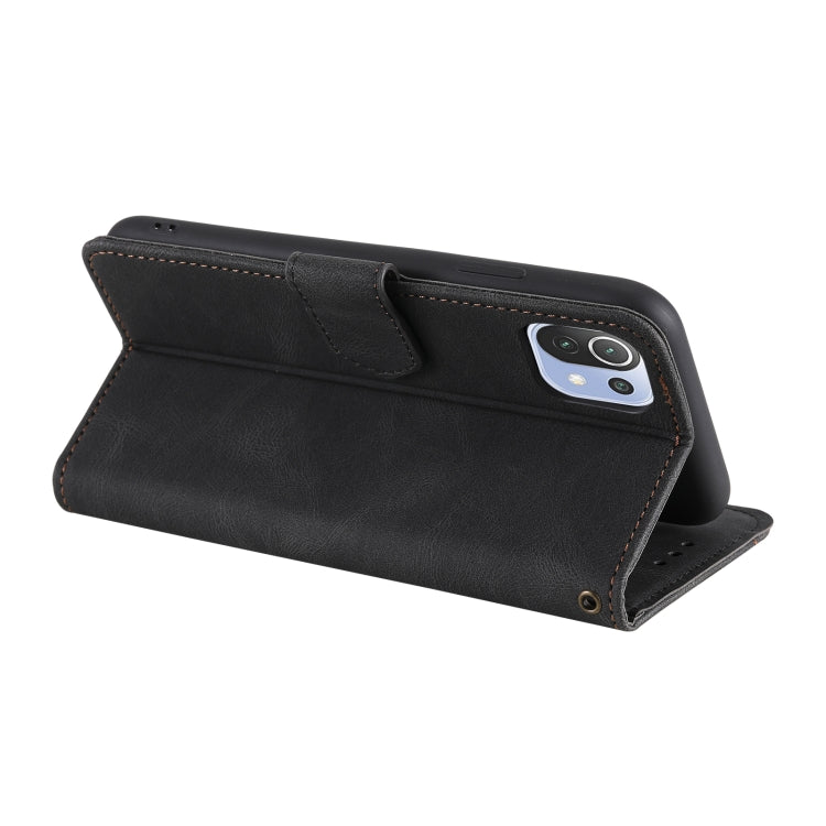 For Xiaomi Mi 11 Lite Stitching Calf Texture Horizontal Flip Leather Case with Holder & Card Slots & Wallet