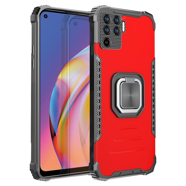 For OPPO A94 4G / Reno5 Lite / F19 Pro / Reno5 F Fierce Warrior Series Armor All-inclusive Shockproof Aluminum Alloy + TPU Protective Case with Ring Holder