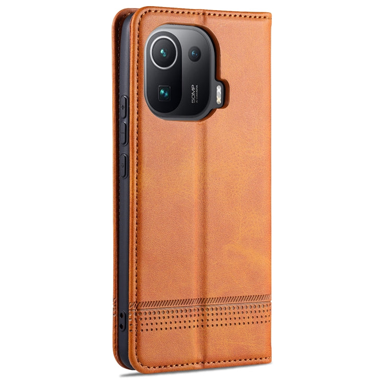 For Xiaomi Mi 11 Pro AZNS Magnetic Calf Texture Horizontal Flip Leather Case with Card Slots & Holder & Wallet