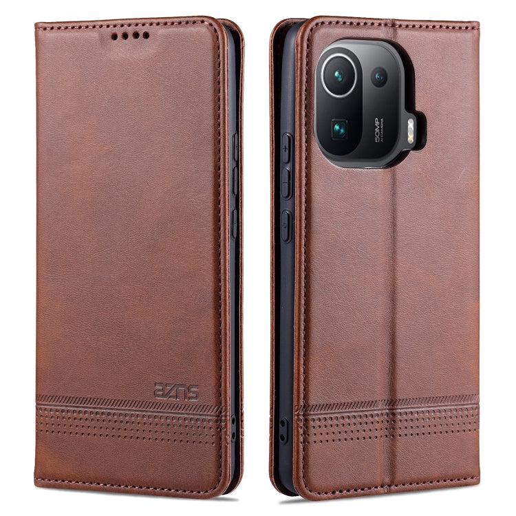 For Xiaomi Mi 11 Pro AZNS Magnetic Calf Texture Horizontal Flip Leather Case with Card Slots & Holder & Wallet