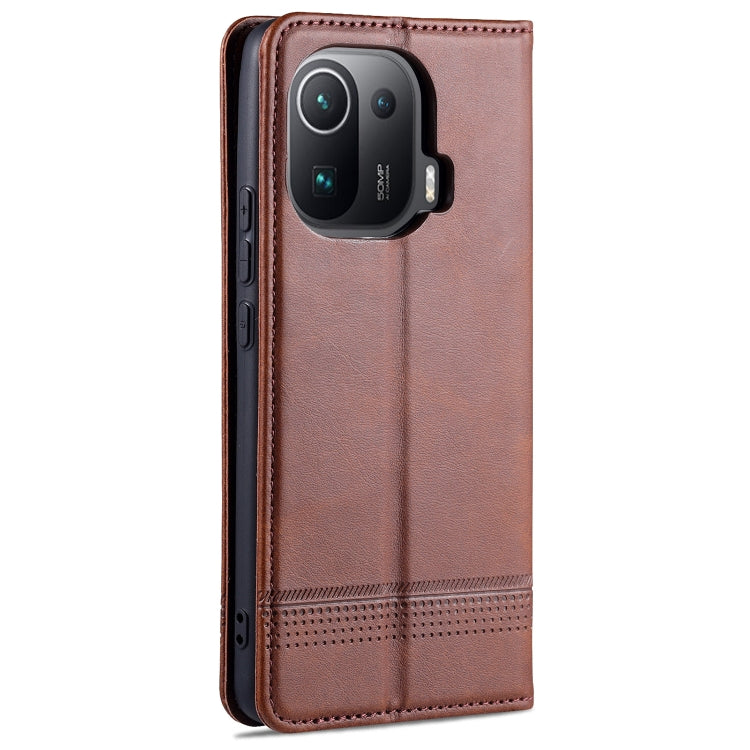 For Xiaomi Mi 11 Pro AZNS Magnetic Calf Texture Horizontal Flip Leather Case with Card Slots & Holder & Wallet