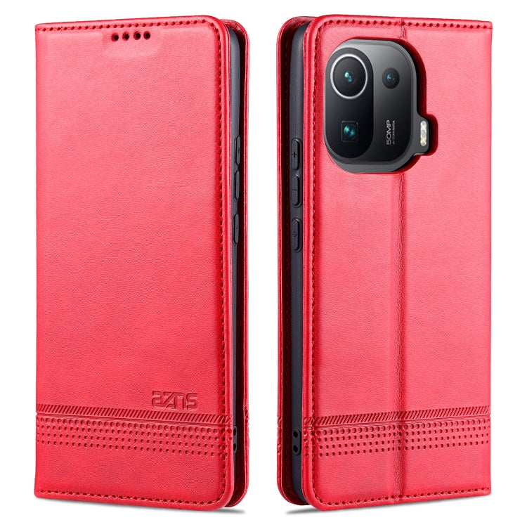 For Xiaomi Mi 11 Pro AZNS Magnetic Calf Texture Horizontal Flip Leather Case with Card Slots & Holder & Wallet