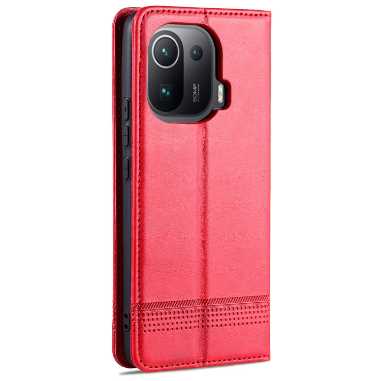 For Xiaomi Mi 11 Pro AZNS Magnetic Calf Texture Horizontal Flip Leather Case with Card Slots & Holder & Wallet