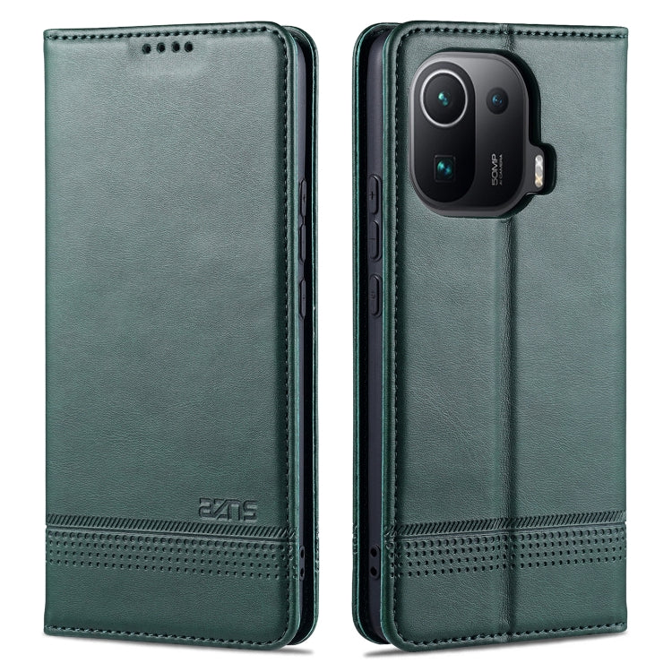 For Xiaomi Mi 11 Pro AZNS Magnetic Calf Texture Horizontal Flip Leather Case with Card Slots & Holder & Wallet