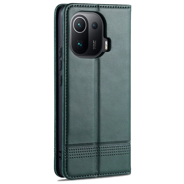 For Xiaomi Mi 11 Pro AZNS Magnetic Calf Texture Horizontal Flip Leather Case with Card Slots & Holder & Wallet