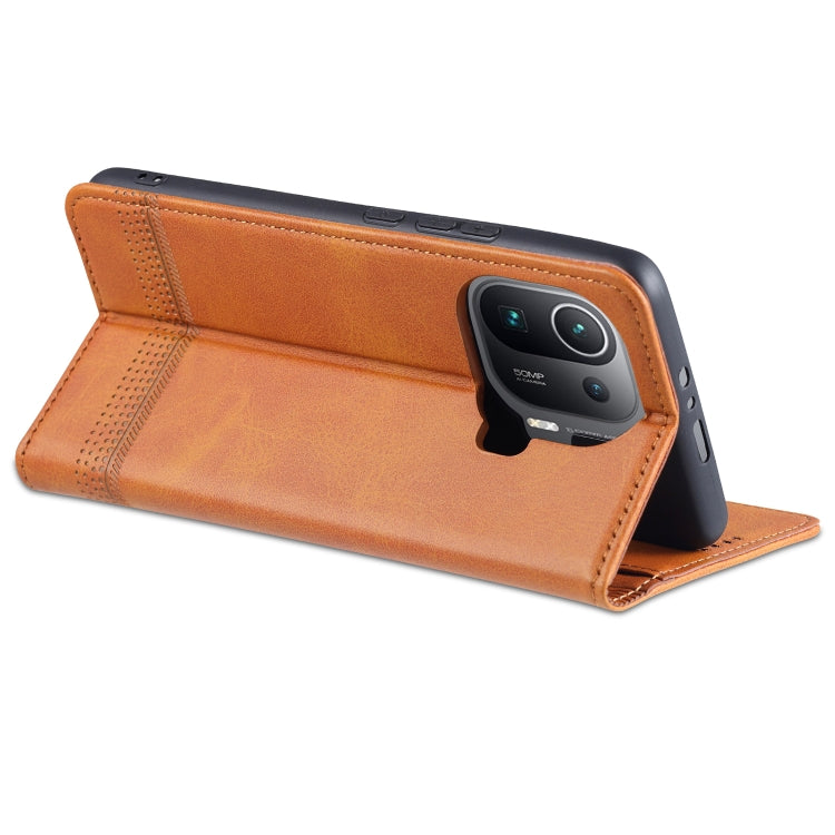 For Xiaomi Mi 11 Pro AZNS Magnetic Calf Texture Horizontal Flip Leather Case with Card Slots & Holder & Wallet