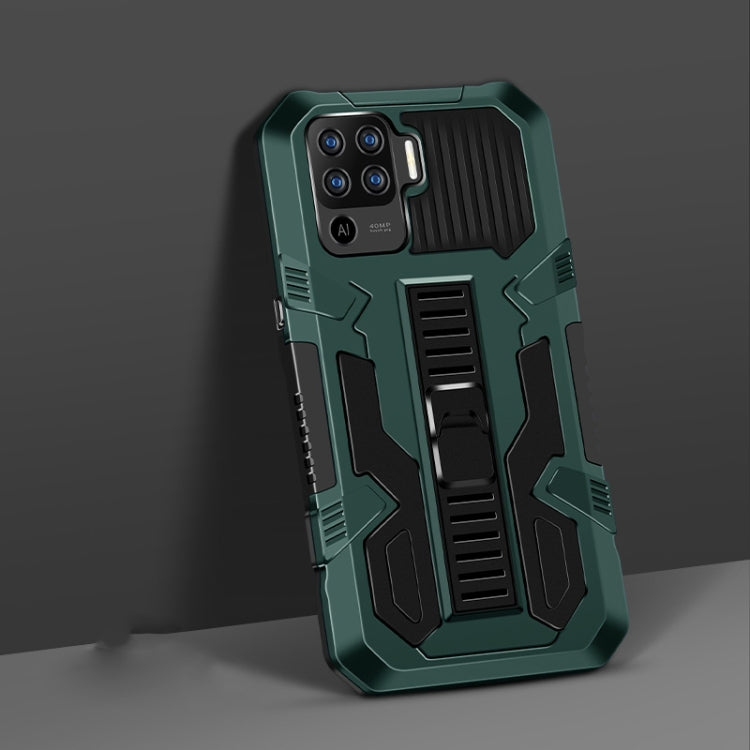 For OPPO A94 4G Vanguard Warrior All Inclusive Double-color Shockproof TPU + PC Protective Case with Holder