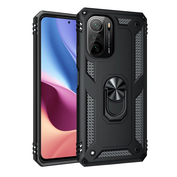 For Xiaomi Redmi K40 / K40 Pro Shockproof TPU + PC Protective Case with 360 Degree Rotating Holder