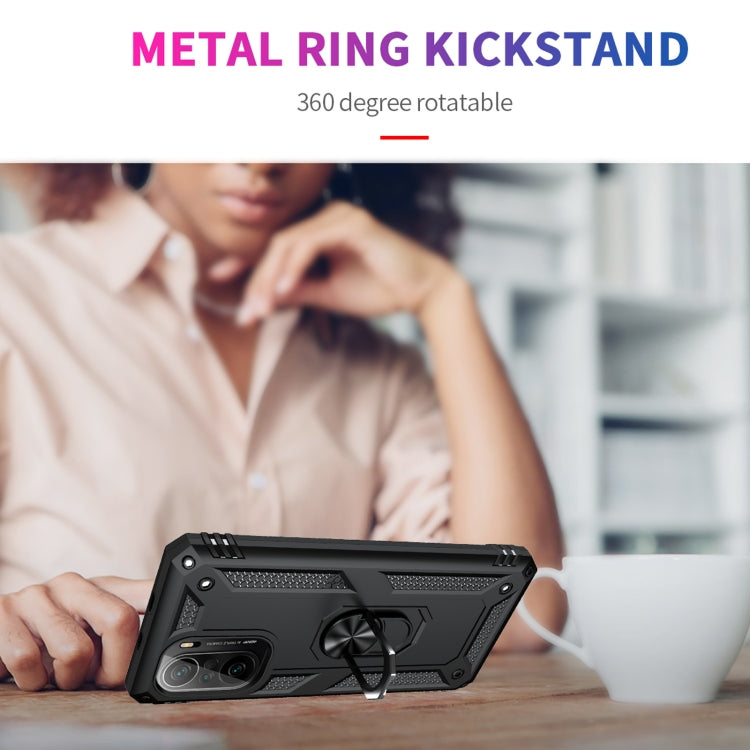 For Xiaomi Redmi K40 / K40 Pro Shockproof TPU + PC Protective Case with 360 Degree Rotating Holder