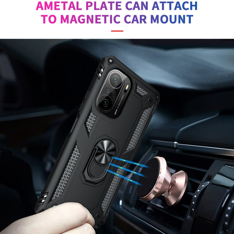 For Xiaomi Redmi K40 / K40 Pro Shockproof TPU + PC Protective Case with 360 Degree Rotating Holder